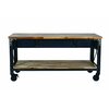 Duramax Darby 72in. Industrial Metal & Wood kitchen island desk with drawers 68051